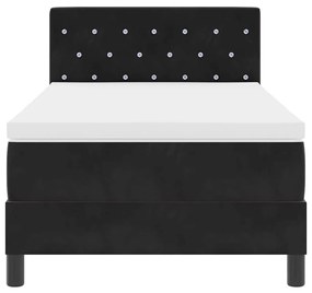 vidaXL Κρεβάτι με ελατήρια με στρώμα Μαύρο 100 x 200 cm Βελούδο