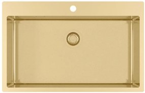 Helika Terra 100M Ένθετος Ανοξείδωτος Νεροχύτης 79x50.5mm PVD Gold
