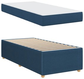 vidaXL Σκελετός Κρεβατιού Άλλο Μπλε 90 x 190 cm ύφασμα