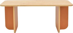 Τραπέζι Bοca pakoworld σε oak-κεραμιδί απόχρωση 100x60x42εκ