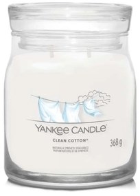 Αρωματικό Κερί Clean Cotton Medium 1630645E 9,3x11,4cm White Yankee Candle Κερί,Γυαλί