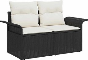 vidaXL Σετ Καναπέ Κήπου 7 pcs Μαύρο συνθετικό ρατάν