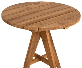Τραπέζι LEO C9623 Στρόγγυλο απο Μασίφ Ξύλο TEAK Φυσικό Φ80x75Υεκ. 80x80x75 εκ.
