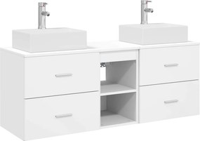 vidaXL Σετ Ντουλαπιών Μπάνιου 3 τμχ. Λευκό 129 x 41 x 79,5 cm
