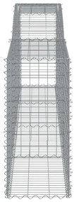 Συρματοκιβώτια Τοξωτά 5 τεμ. 400x50x100/120 εκ. Γαλβαν. Ατσάλι - Ασήμι