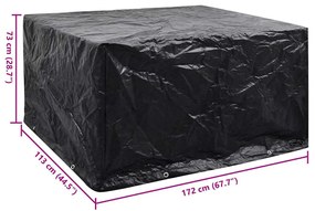 vidaXL Κάλυμμα Επίπλων Κήπου με 8 Κρίκους 172 x 113 x 73 εκ.