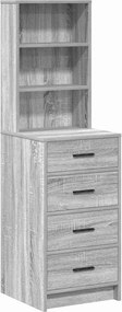 vidaXL Highboard Γκρι sonoma 40 x 41 x 135 εκ. Επεξεργασμένο Ξύλο
