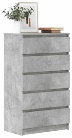 vidaXL Συρταριέρα Γκρι Σκυροδέματος 60x36x103 εκ. Επεξεργασμένο Ξύλο