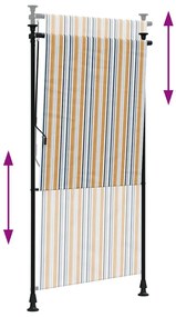 vidaXL Στόρι Ρόλερ Εξ. Χώρου Κίτρινο/Λευκό 120x270 εκ. Ύφασμα/Ατσάλι