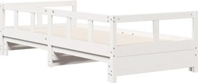 vidaXL Καναπές Κρεβάτι Χωρίς Στρώμα Λευκό 90x200 εκ. Μασίφ Ξύλο Πεύκου