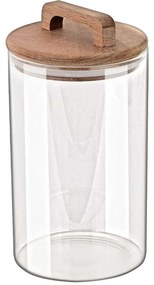 Δοχείο Αποθήκευσης Acacia 01-17484 10x10x19,2cm 1000ml Natural-Clear Estia Wood, Glass
