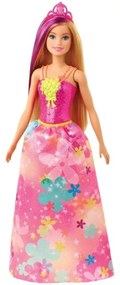 Κούκλα Barbie Dreamtopia, 29cm, Με glitter μπλουζάκι και πολύχρωμη φούστα, Πολύχρωμη