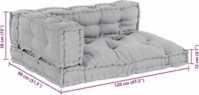 vidaXL Μοντέρνος καναπές patchwork 3 pcs Γκρι 120 x 80 x 38 εκ. ύφασμα