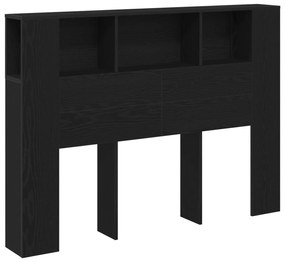 vidaXL κεφαλοκλίμακα  Μαύρο Δρύινο Κάβο - 140x19x104.5 εκ - Φτιαγμένο από Μηχανική Ξυλεία