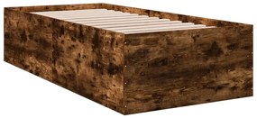 vidaXL Πλαίσιο Κρεβατιού Καπνιστή Δρυς 100x200 εκ. Επεξεργασμένο Ξύλο