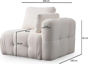 Corner Sofa Amaris 2 Seater With Pouffe -White White