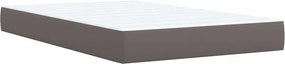 vidaXL Κρεβάτι Boxspring με Στρώμα Γκρι 120x200εκ. από Συνθετικό Δέρμα