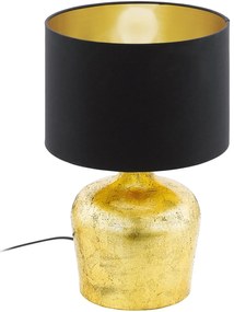 Φωτιστικό Επιτραπέζιο Manalba 95386 Black-Gold Eglo Steel,Fabric
