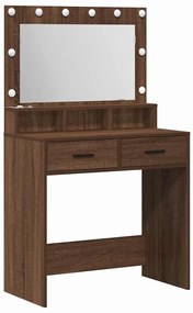 vidaXL Κομοδίνο με ράφι Καφέ δρυς 79 x 41 x 135 cm Επεξεργασμένο ξύλο