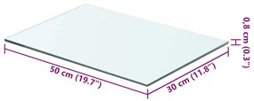 vidaXL Ράφια Πάνελ 2 τεμ. Διάφανα 50 x 30 εκ. Γυάλινα