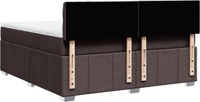 vidaXL Κρεβάτι Boxspring με Στρώμα Σκούρο Καφέ 180x200 εκ Υφασμάτινο