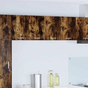 vidaXL Κρεμαστό ντουλάπι με αποθήκευση 2 pcs Καπνιστός Δρυς και Λευκό