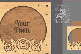 Intra απο ξύλο plywood  Χρώμα wenge 3mm-4mm πάχος - Κορνίζα φωτογραφιών Flowers 2 Δίασταση 20x25 cm INTRAFABR-84556600
