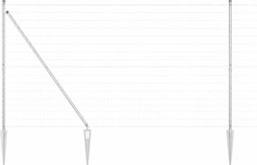 vidaXL Τεντώτο με στήριγμα Ασημί 1,5 x 10 m Ατσάλι