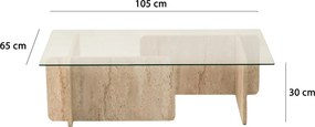 Τραπεζάκι Σαλονιού Τραβερτίνη DEFOZE 105x65x30
