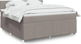 vidaXL Κρεβάτι Boxspring με Στρώμα Taupe 180x200 εκ. Υφασμάτινο