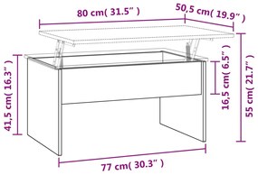 ΤΡΑΠΕΖΑΚΙ ΣΑΛΟΝΙΟΥ ΜΑΥΡΟ 80X50,5X41,5 ΕΚ. ΕΠΕΞΕΡΓ. ΞΥΛΟ 809639