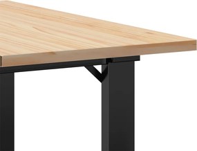 vidaXL Τραπεζάκι Σαλονιού Πλαίσιο Ο 60x60x40εκ Μασίφ Πεύκο/Ατσάλι
