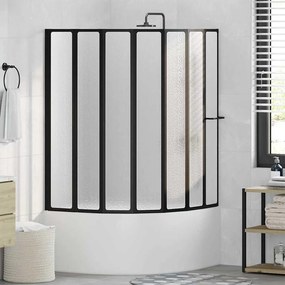 vidaXL Διαχωριστικό ντους Πτυσσόμενος Μαύρο 168 x 140 εκ Αλουμίνιο