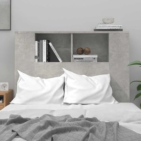 vidaXL Κεφαλάρι Με Αποθηκευτικό Χώρο Γκρι Σκυροδ. 100x18,5x102,5 εκ.