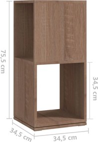 vidaXL Ντουλάπι Περιστρ. Sonoma Δρυς 34,5x34,5x75,5 εκ. Επεξ. Ξύλο