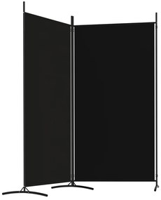 Διαχωριστικό Δωματίου με 2 Πάνελ Μαύρο 175x180 εκ. από Ύφασμα - Μαύρο
