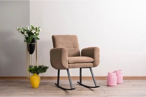 Κουνιστή Πολυθρόνα Ανοιχτό Καφέ KONO 86x52x99