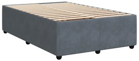 vidaXL Κρεβάτι Boxspring με Στρώμα Σκούρο Γκρι 120x190 εκ. Βελούδινο