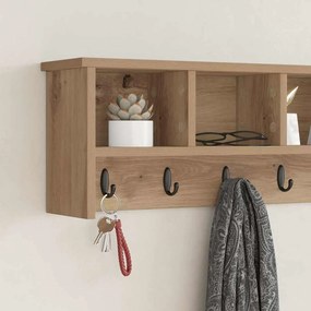 vidaXL Τοίχου Κρεμάστρα με ράφι artisan δρυς 100 x 16 x 26 εκ