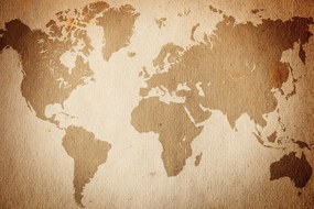 Εικόνα στον vintage παγκόσμιο χάρτη του φελλού - 90x60  smiley