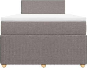 vidaXL Κρεβάτι Boxspring με Στρώμα Taupe 120x190 εκ. Υφασμάτινο