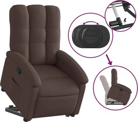 vidaXL Πολυθρόνα Ανακλινόμενη με Ανύψωση Σκούρο Καφέ Υφασμάτινη