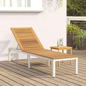 vidaXL Ξαπλώστρα Γκρι 200x55x35 εκ Μονοκόμματο Ξύλο Ακακίας