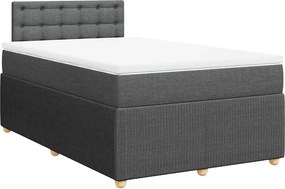 vidaXL Κρεβάτι Boxspring με Στρώμα Σκούρο Γκρι 120x190 εκ Υφασμάτινο