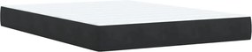 vidaXL Κρεβάτι Boxspring με Στρώμα Μαύρο 140x200 εκ. Βελούδινο