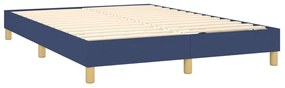 vidaXL Κρεβάτι Boxspring με Στρώμα &amp; LED Μπλε 140x190 εκ. Υφασμάτινο