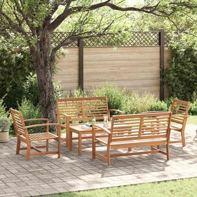 vidaXL Σετ Καναπέ Κήπου 5 pcs Φυσικό Μασίφ ξύλο teak