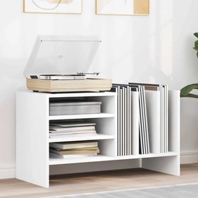 vidaXL Ντουλάπι δίσκων βινυλίου με ράφι Λευκό 78,5 x 35 x 45 εκ
