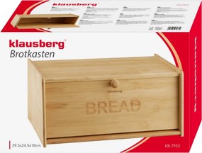 Κουτί ψωμιού Klausberg KB 7933, 39,5 cm, Μπαμπού, Καφέ