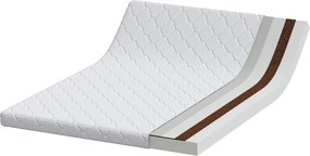 vidaXL Στρώμα Λευκό 140 x 200 cm Ζακάρ ύφασμα